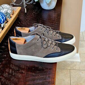 TCG Men's Cooper Leather Sneakers, Black/Gray, Sz 12